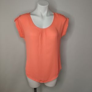 Miss Daisy Short Sleeve Orange Blouse